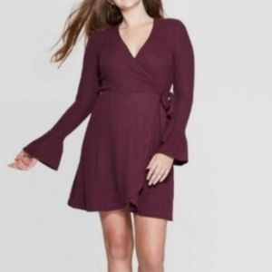 Xhilaration burgundy wrap dress